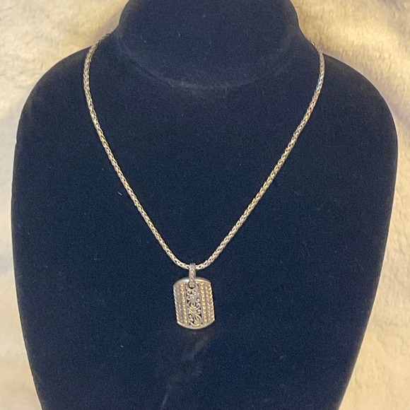EFFY Sterling Silver 18k Gold Filigree & Dot Women's Necklace Pendant